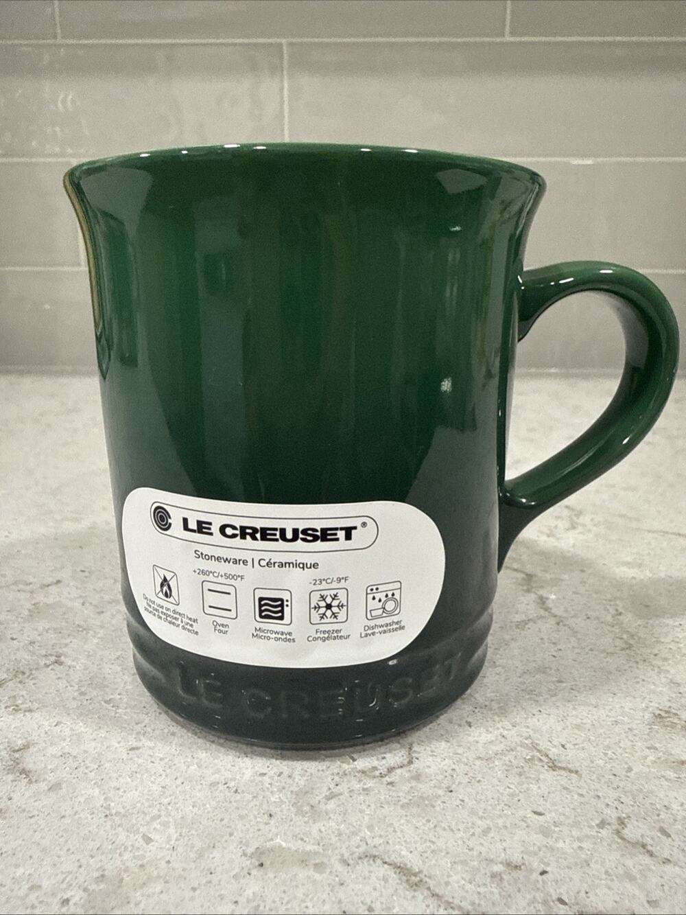 Le Creuset CACTUS Dark Green 14oz / 400ml Stoneware Coffee Mug NEW Second Choix